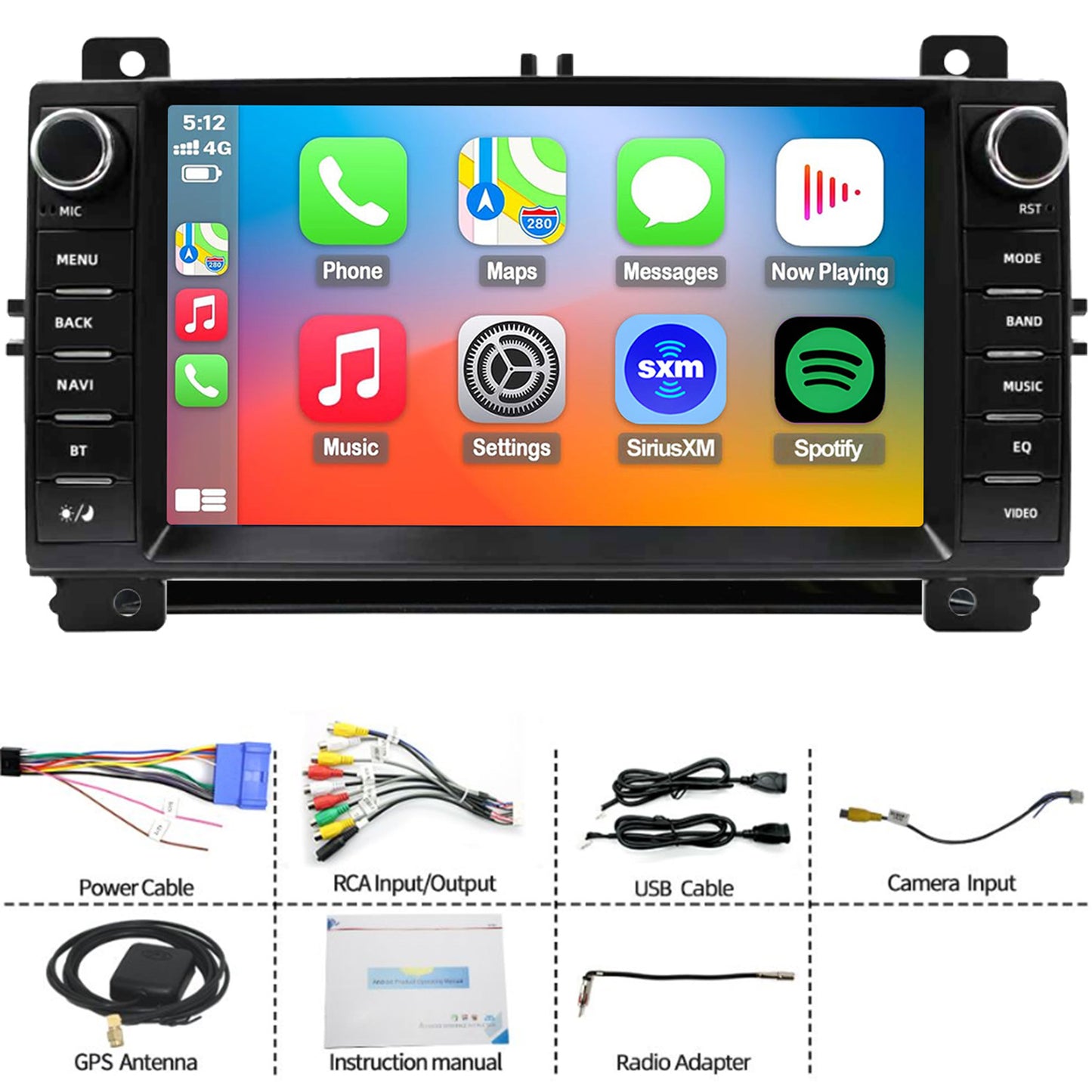 Dodge Durango Radio upgrade 2011-2013 CarPlay Stereo Screen-Topdisplay 2011 2012 2013 Replacement Headunit Apple Android Auto Accessories Pantalla Estéreo