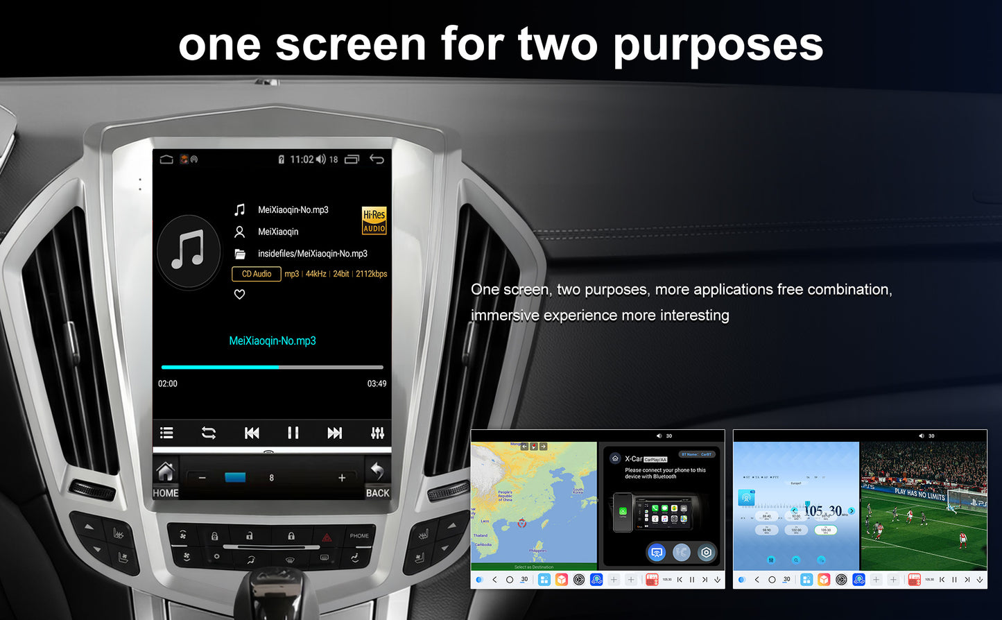 Cadillac SRX Radio upgrade 2010-2012 CarPlay Stereo Screen - Topdisplay 2010 2011 2012 Replacement Headunit Apple Android Auto Accessories Pantalla Estéreo