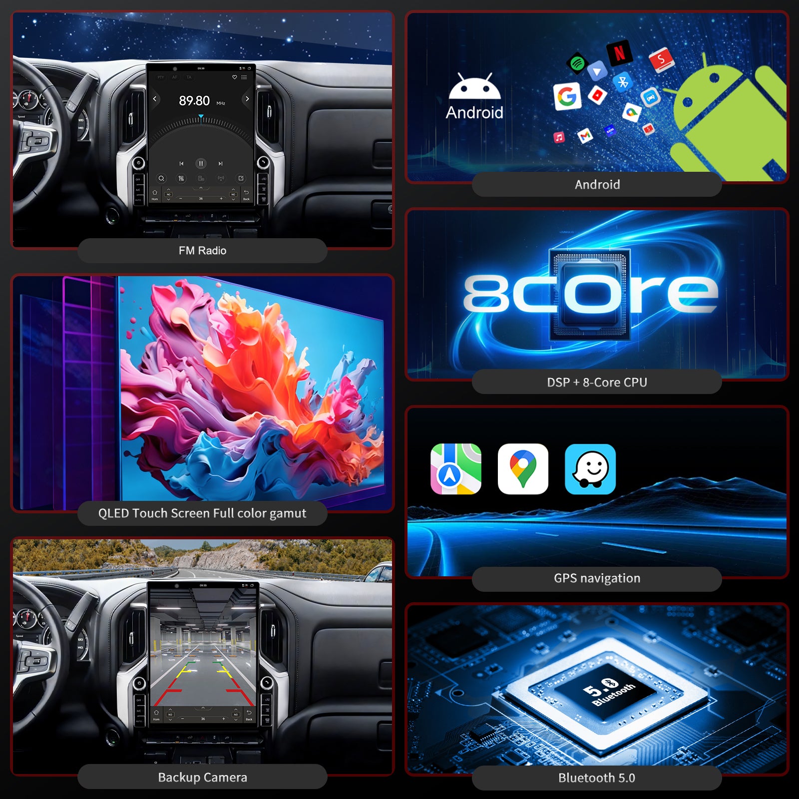 Chevy Silverado Radio upgrade 2019-2023 CarPlay Stereo Screen-Topdisplay 2019 2020 2021 2022 2023 Chevrolet Replacement Headunit Apple Android Auto Accessories Pantalla Estéreo 