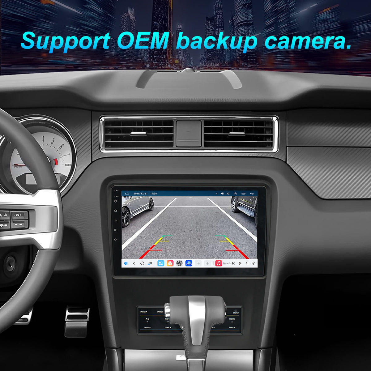For Ford Mustang 2010-2014 Radio upgrade, 10.1-inch QLED 8-Core CPU, touch screen Stereo,Wireless CarPlay & Android Auto,keep OEM Controls, free backup camera included