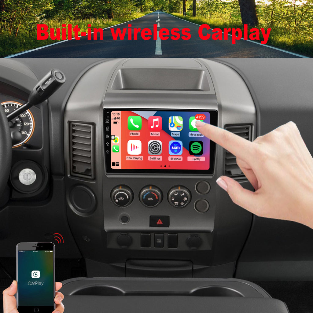 for Nissan Titan 2004-2007 Radio upgrade,9-inch QLED  8-Core CPU,touch screen Stereo,Wireless CarPlay & Android Auto,keep OEM Controls