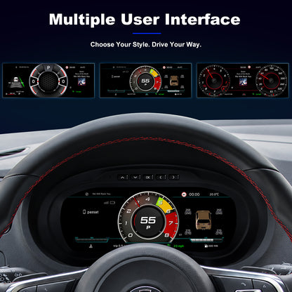 For Volkswagen Polo 2012-2018 Digital Instrument Cluster, 10.25-inch QLED Screen, Multiple UI, Wireless CarPlay, Direct OEM Replacement