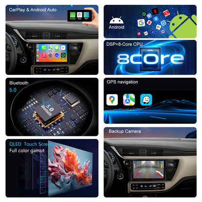 For Toyota Corolla 2017-2019 Radio upgrade,9-inch QLED 8-Core CPU,touch screen Stereo,Wireless CarPlay & Android Auto,keep OEM Controls