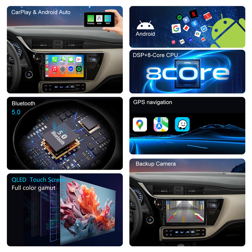 For Toyota Corolla 2017-2019 Radio upgrade,9-inch QLED 8-Core CPU,touch screen Stereo,Wireless CarPlay & Android Auto,keep OEM Controls
