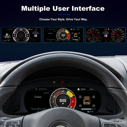 For Volkswagen Multivan T5 2012-2019 Digital Instrument Cluster, 10.25-inch QLED Screen, Multiple UI, Wireless CarPlay, Direct OEM Replacement