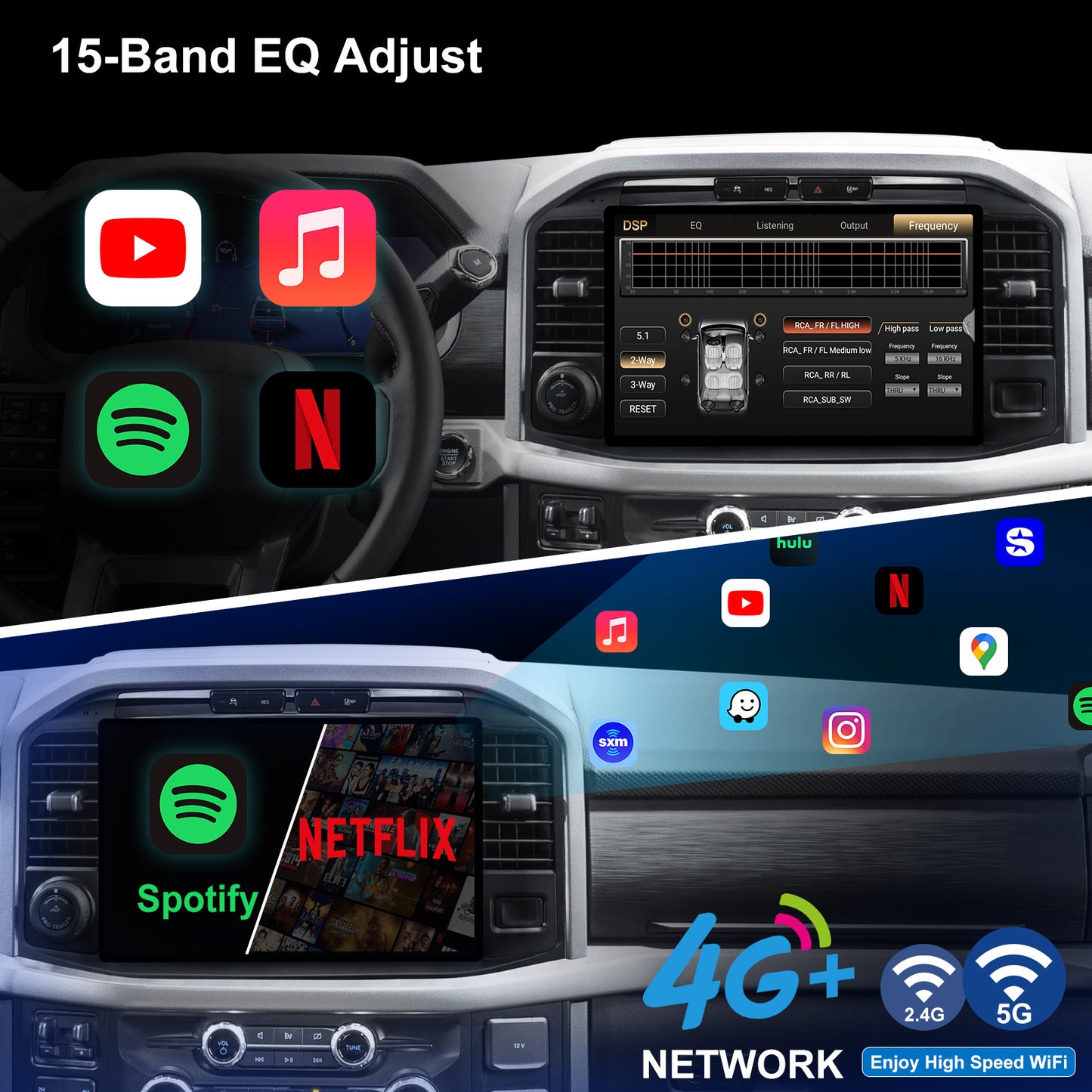 Ford F150 Touch Screen upgrade 2021-2023 CarPlay Stereo - Topdisplay 2021 2022 2023 F150 Upgrade Headunit Radio Apple Carplay Android Auto Accessories Pantalla Estéreo