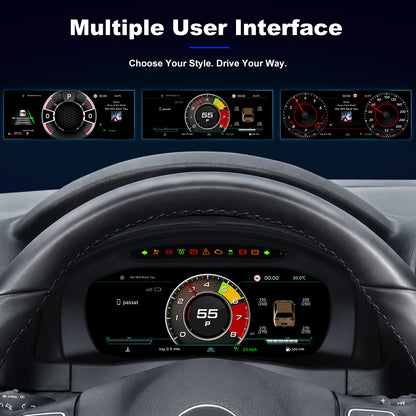 For Volkswagen Tiguan 2010-2017 Digital Instrument Cluster, 10.25-inch QLED Screen, Multiple UI, Wireless CarPlay, Direct OEM Replacement