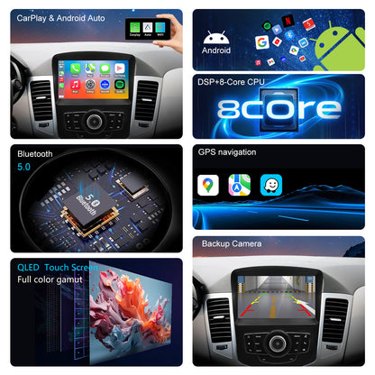 For Chevrolet Chevy Cruze 2009-2015 2016 limited Radio upgrade,10.4-inch QLED 8-Core CPU,touch screen Stereo,Wireless CarPlay & Android Auto,keep OEM Controls