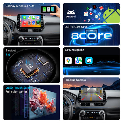 For Toyota RAV4 2019-2022 Radio upgrade,10.2-inch QLED 8-Core CPU,touch screen Stereo,Wireless CarPlay & Android Auto,keep OEM Controls