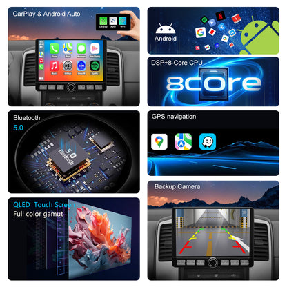 For Nissan Xterra 2009-2012 Radio upgrade,10.2-inch QLED 8-Core CPU,touch screen Stereo,Wireless CarPlay & Android Auto,keep OEM Controls