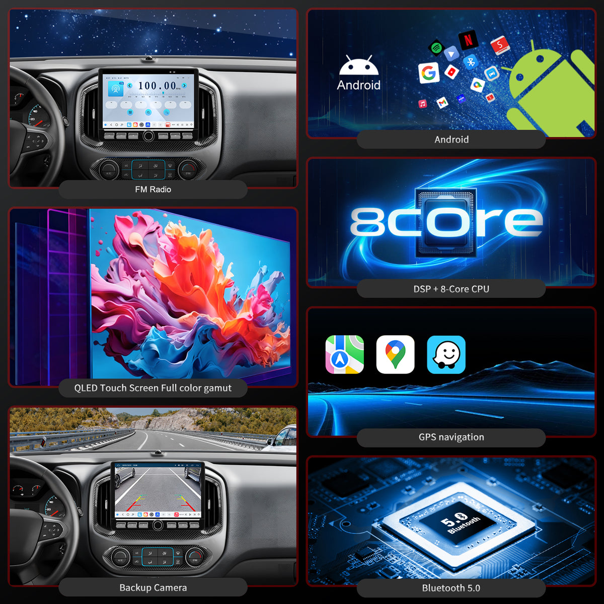 Chevy Colorado Radio upgrade 2015-2018 CarPlay Stereo Screen - Topdisplay 2015 2016 2017 2018 Chevrolet Replacement Headunit Apple Android Auto Accessories Pantalla Estéreo