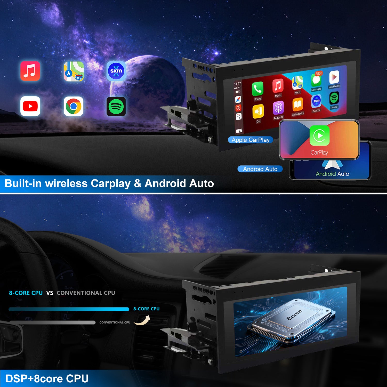 Chevy Corvette Radio upgrade 1997-2004 CarPlay Stereo Screen - Topdisplay 1997 1998 1999 2000 2001 2002 2003 2004 Chevrolet Replacement Headunit Apple Android Auto Accessories Pantalla Estéreo