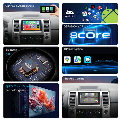 For Nissan Frontier 2005-2008 Radio upgrade,7-inch QLED 8-Core CPU,touch screen Stereo,Wireless CarPlay & Android Auto,keep OEM Controls