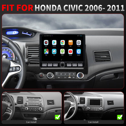 Honda Civic Radio upgrade 2006-2011 CarPlay Stereo Screen - Topdisplay 2006 2007 2008 2009 2010 2011 Replacement Headunit Apple Android Auto Accessories Pantalla Estéreo