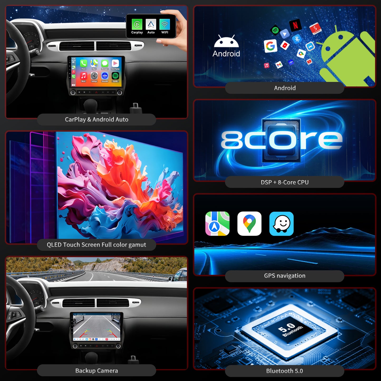 Chevy Camaro Radio upgrade 1996-2005 CarPlay Stereo Screen -Topdisplay 2010 2011 2012 2013 2014 2015 Chevrolet