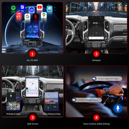 Chevy Silverado Radio upgrade 2019-2023 CarPlay Stereo Screen-Topdisplay 2019 2020 2021 2022 2023 Chevrolet Replacement Headunit Apple Android Auto Accessories Pantalla Estéreo 