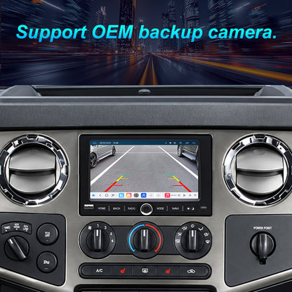 For Ford F350 2005-2012 Radio upgrade, 6.8-inch QLED  8-Core CPU, touch screen Stereo, Wireless CarPlay & Android Auto,keep OEM Controls, Free backup camera included