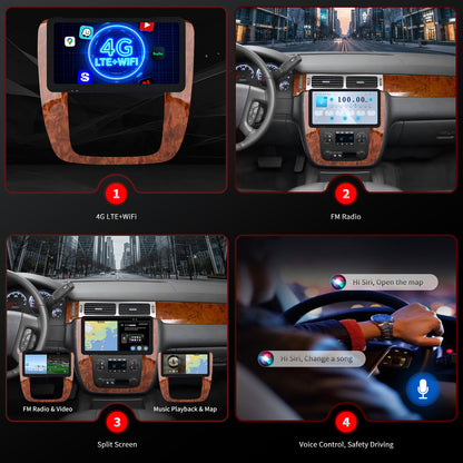 For Chevrolet Chevy Tahoe 2007-2013 Radio upgrade,10.5-inch QLED  8-Core CPU,touch screen Stereo,Wireless CarPlay & Android Auto,keep OEM Controls