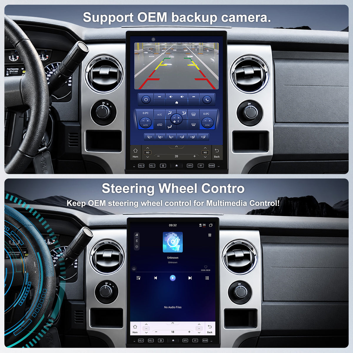 Ford F150 Stereo replacement 2009-2012 CarPlay Radio Screen-Topdisplay 2009 2010 2011 2012 F150 Upgrade Headunit Apple Carplay Android Auto Accessories Pantalla Estéreo