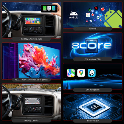 Chevy Astro Radio upgrade 1996-2005 CarPlay Stereo Screen -Topdisplay 1996 1997 1998 1999 2000 2001 2002 2003 2004 2005 Chevrolet