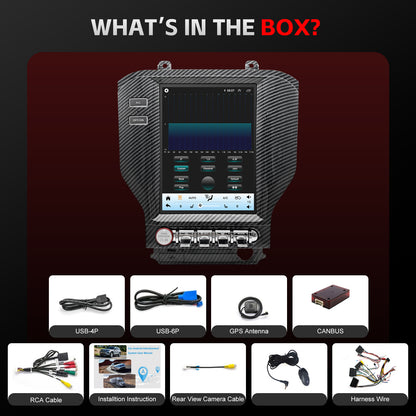 Ford Mustang Stereo replacement 2015-2023 CarPlay Radio Screen-Topdisplay 2015 2016 2017 2018 2019 2020 2021 2022 2023 Mustang Upgrade Headunit Apple Carplay Android Auto Accessories Pantalla Estéreo
