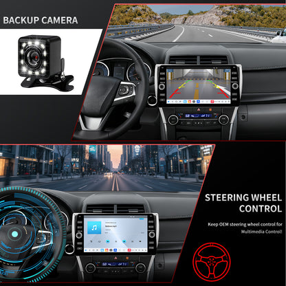 For Toyota Camry 2015-2017 Radio upgrade,9-inch QLED  8-Core CPU,touch screen Stereo,Wireless CarPlay & Android Auto,keep OEM Controls