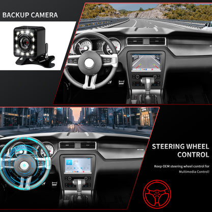 For Ford Mustang 2010-2014 Radio upgrade,9-inch QLED 8-Core CPU,touch screen Stereo,Wireless CarPlay & Android Auto,Free camera