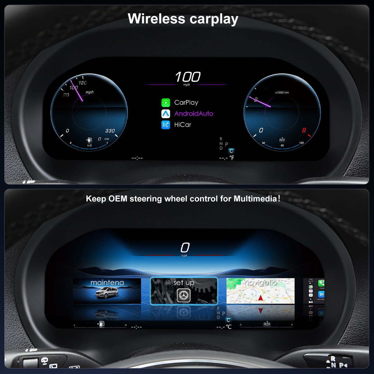 Benz Vito Digital Instrument Cluster 2016-2023 | 12.3" QLED - Topdisplay 2016 2017 2018 2019 2020 2021 2022 2023