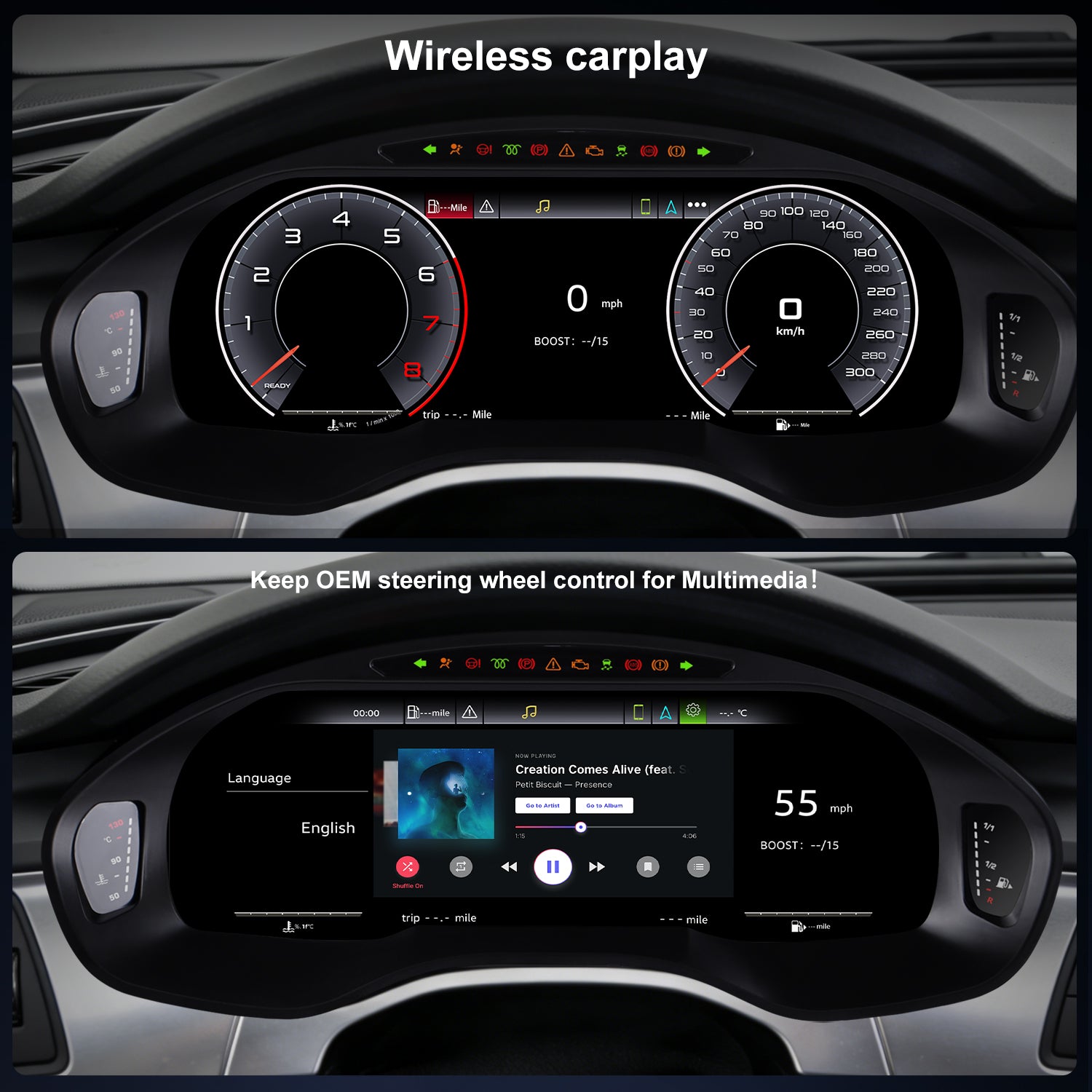 Audi A6 Digital Instrument Cluster 2013-2018 | 12.3" QLED - Topdisplay 2013 / 2014 / 2015 / 2016 / 2017 / 2018