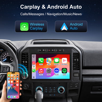 For Ford F150 2015-2020 Radio upgrade, 13-inch QLED 8-Core CPU, touch screen Stereo, Wireless CarPlay & Android Auto, keep OEM Controls