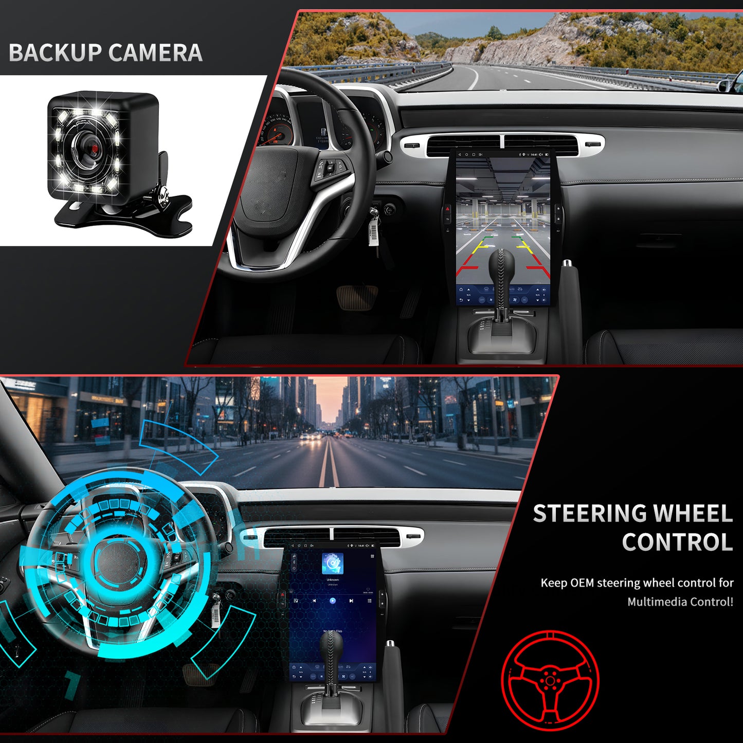 Chevy Camaro Radio upgrade 2010-2015 CarPlay Stereo Screen -Topdisplay 2010 2011 2012 2013 2014 2015 Chevrolet Replacement Headunit Apple Android Auto Accessories Pantalla Estéreo