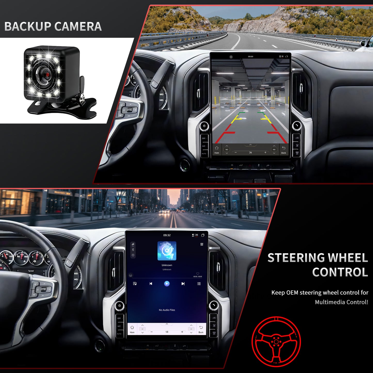 Chevy Silverado Radio upgrade 2019-2023 CarPlay Stereo Screen-Topdisplay 2019 2020 2021 2022 2023 Chevrolet Replacement Headunit Apple Android Auto Accessories Pantalla Estéreo 