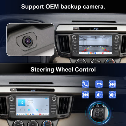 Toyota RAV4 radio 2013-2018 Upgrade CarPlay Screen- Topdisplay  2013 2014 2015 2016 2017 2018 Toyota RAV4 Upgrade Stereo Headunit Apple Carplay Android Auto Pantalla Estéreo