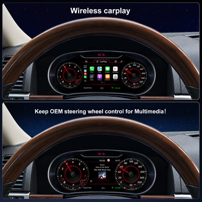For Volkswagen Touareg 2003-2010 Digital Instrument Cluster, 12.3-inch QLED Screen, Multiple UI, Wireless CarPlay, Direct OEM Replacement