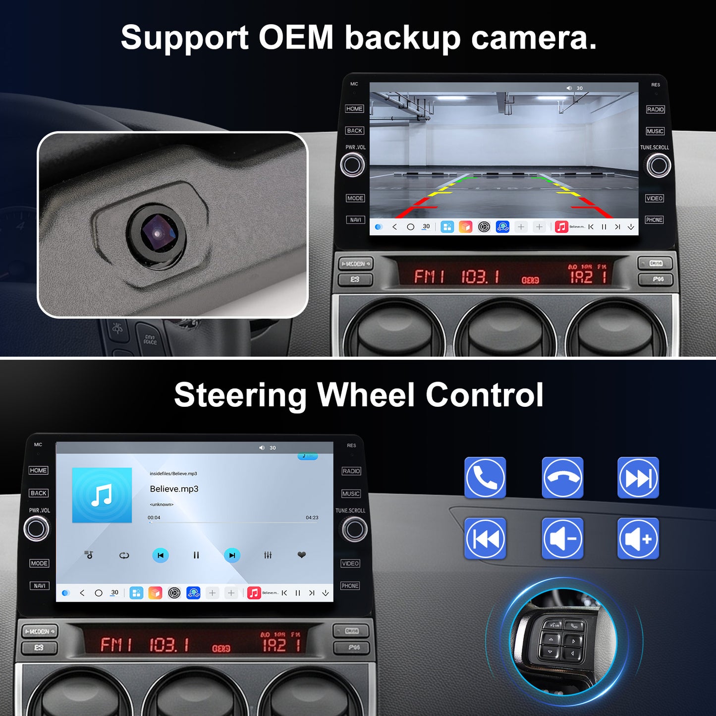 Mazda 6 radio 2002-2008 Upgrade CarPlay Screen- Topdisplay 2002 2003 2004 2005 2006 2007 2008 Mazda 6 Replacement Stereo Headunit Apple Carplay Android Auto Pantalla Estéreo