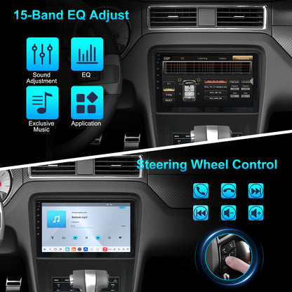 For Ford Mustang 2010-2014 Radio upgrade, 10.1-inch QLED 8-Core CPU, touch screen Stereo,Wireless CarPlay & Android Auto,keep OEM Controls, free backup camera included