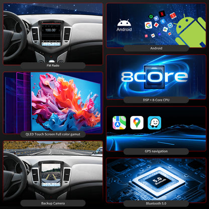 Chevy Cruze Radio upgrade 2009-2016 CarPlay Stereo Screen - Topdisplay 2009 2010 2011 2012 2013 2014 2015 2016 limited Chevrolet Replacement Headunit Apple Android Auto Accessories Pantalla Estéreo