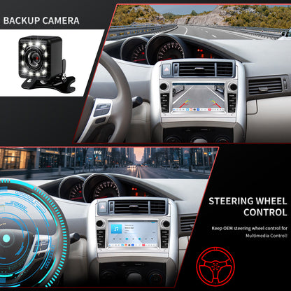 For Toyota Verso 2009-2018 Radio Upgrade, 7-inch QLED 8-Core CPU, Touch Screen Stereo,Wireless CarPlay & Android Auto,Free backup camera, keep OEM Controls