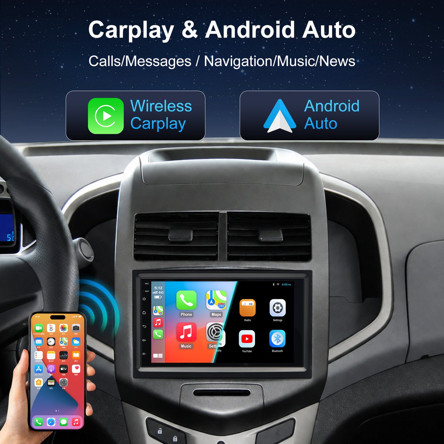 Chevy Aveo 2012 2013 2014 2015 Aftermarket head unit