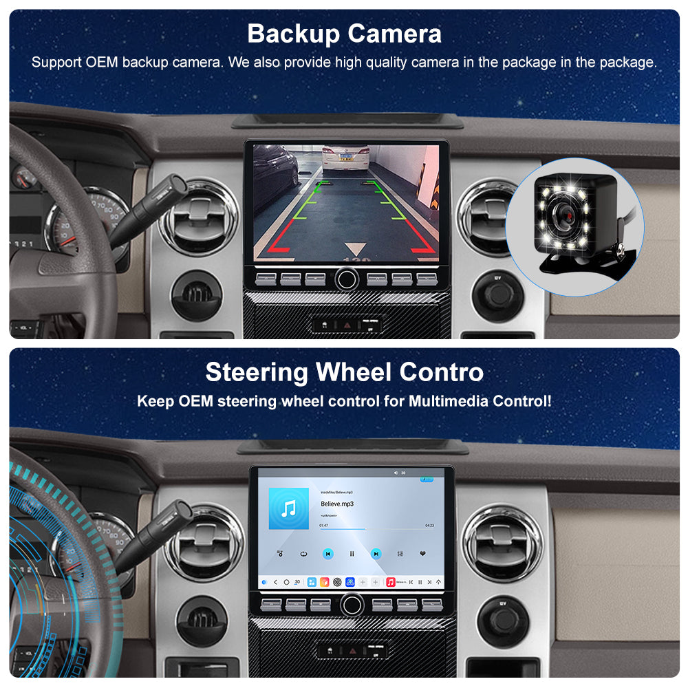 Ford F150 Stereo replacement 2009-2012 CarPlay Radio Screen-Topdisplay 2009 2010 2011 2012 F150 Upgrade Headunit Apple Carplay Android Auto Accessories Pantalla Estéreo