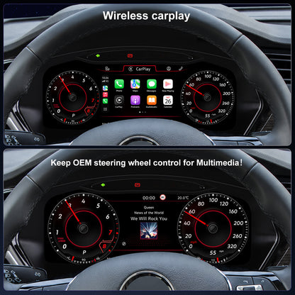 For Volkswagen Touran L 2016-2022 Digital Instrument Cluster, 12.3-inch QLED Screen, Multiple UI, Wireless CarPlay, Direct OEM Replacement