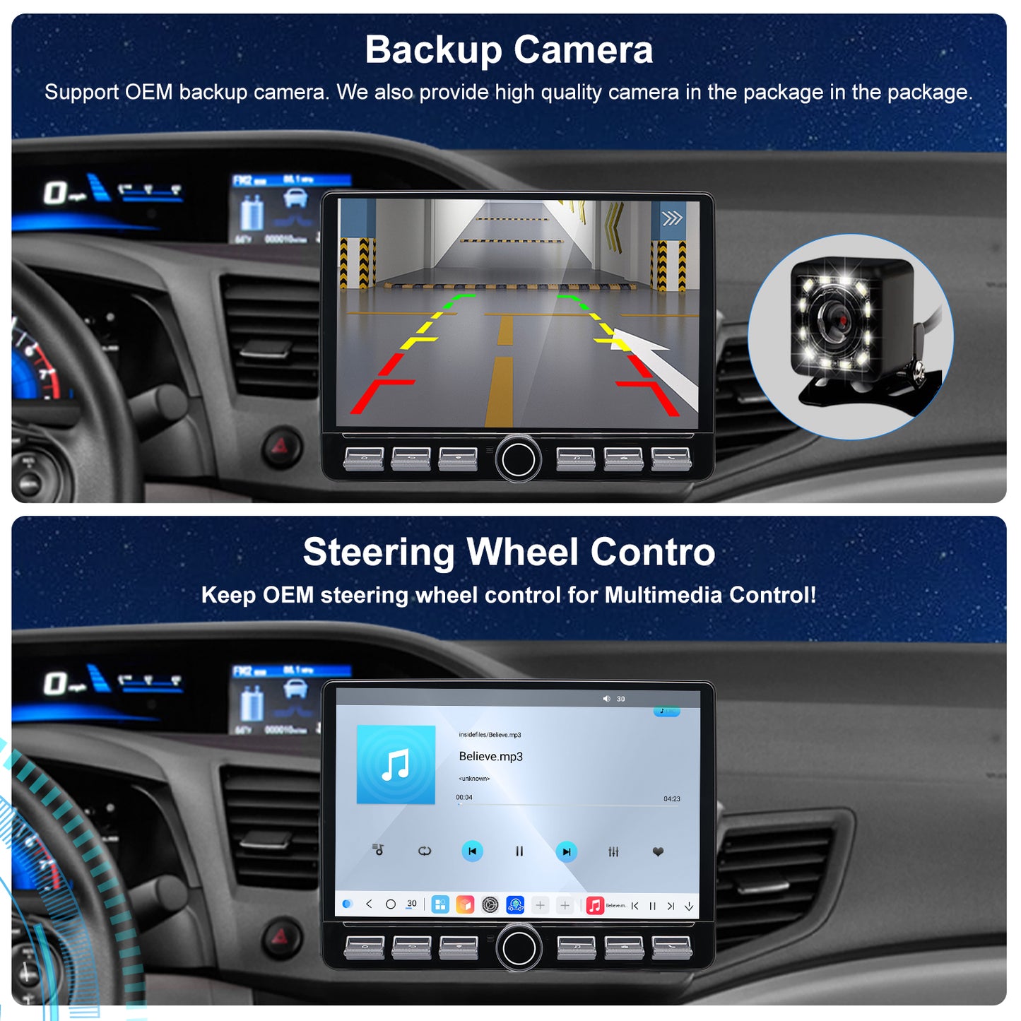 Honda Civic Radio upgrade 2012 CarPlay Stereo Screen - Topdisplay 2012 Replacement Headunit Apple Android Auto Accessories Pantalla Estéreo
