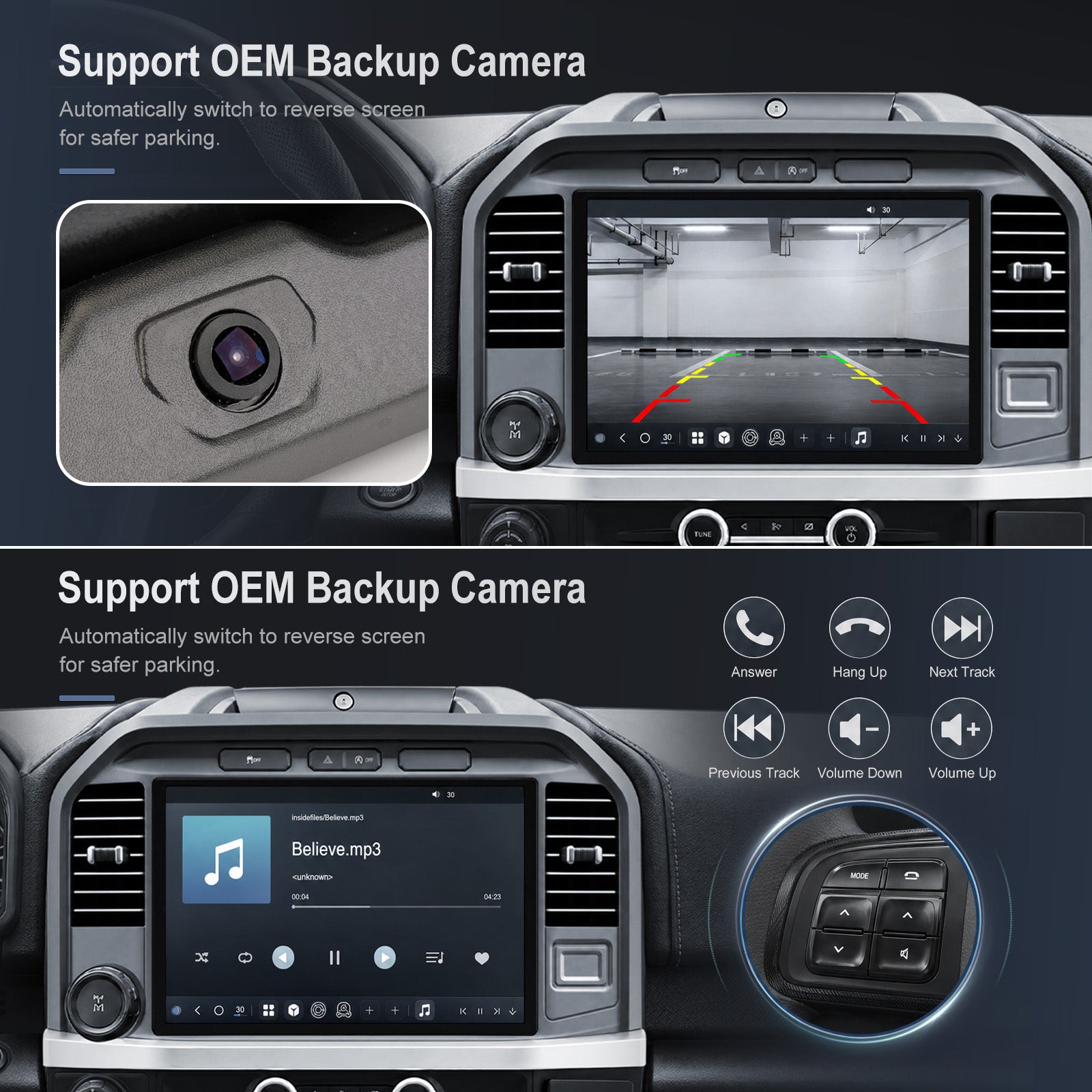 Ford F150 Stereo replacement 2015-2020 CarPlay Radio Screen-Topdisplay 2015 2016 2017 2018 2019 2020 F150 Upgrade Headunit Apple Carplay Android Auto Accessories Pantalla Estéreo