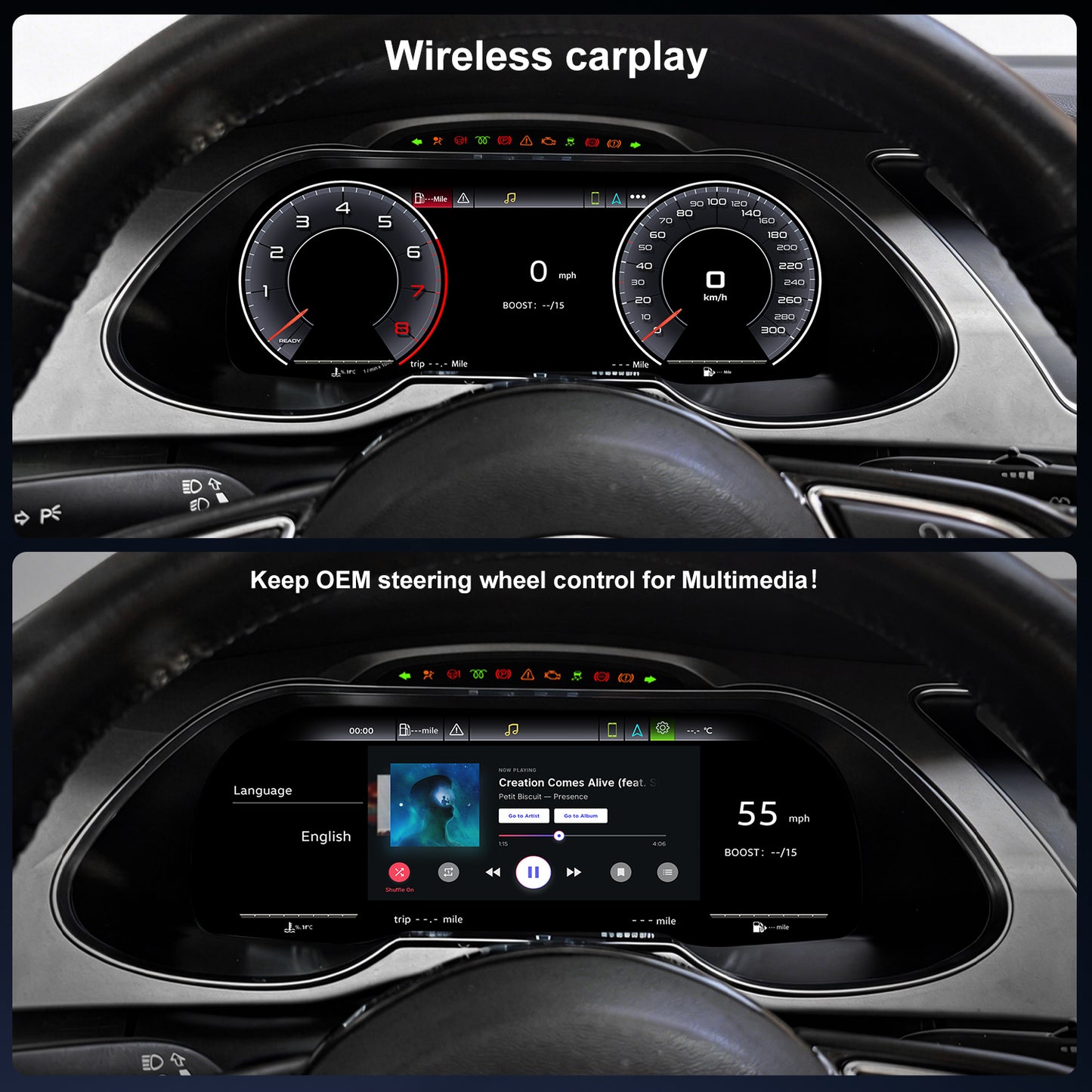 Audi A4 Digital Instrument Cluster 2013 / 2014 / 2015 / 2016 | 12.3" QLED - Topdisplay
