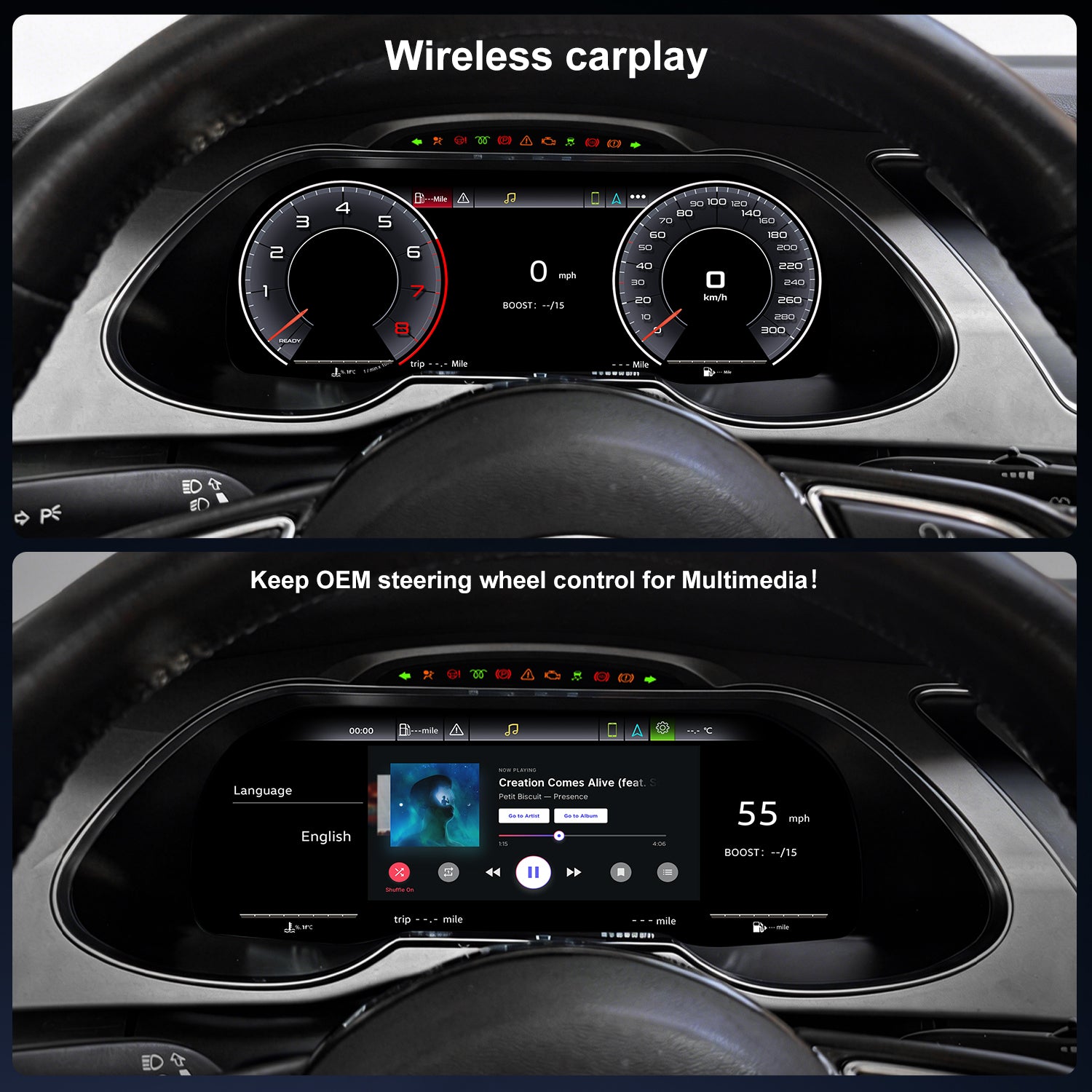 Audi A4 Digital Instrument Cluster 2013 / 2014 / 2015 / 2016 | 12.3" QLED - Topdisplay