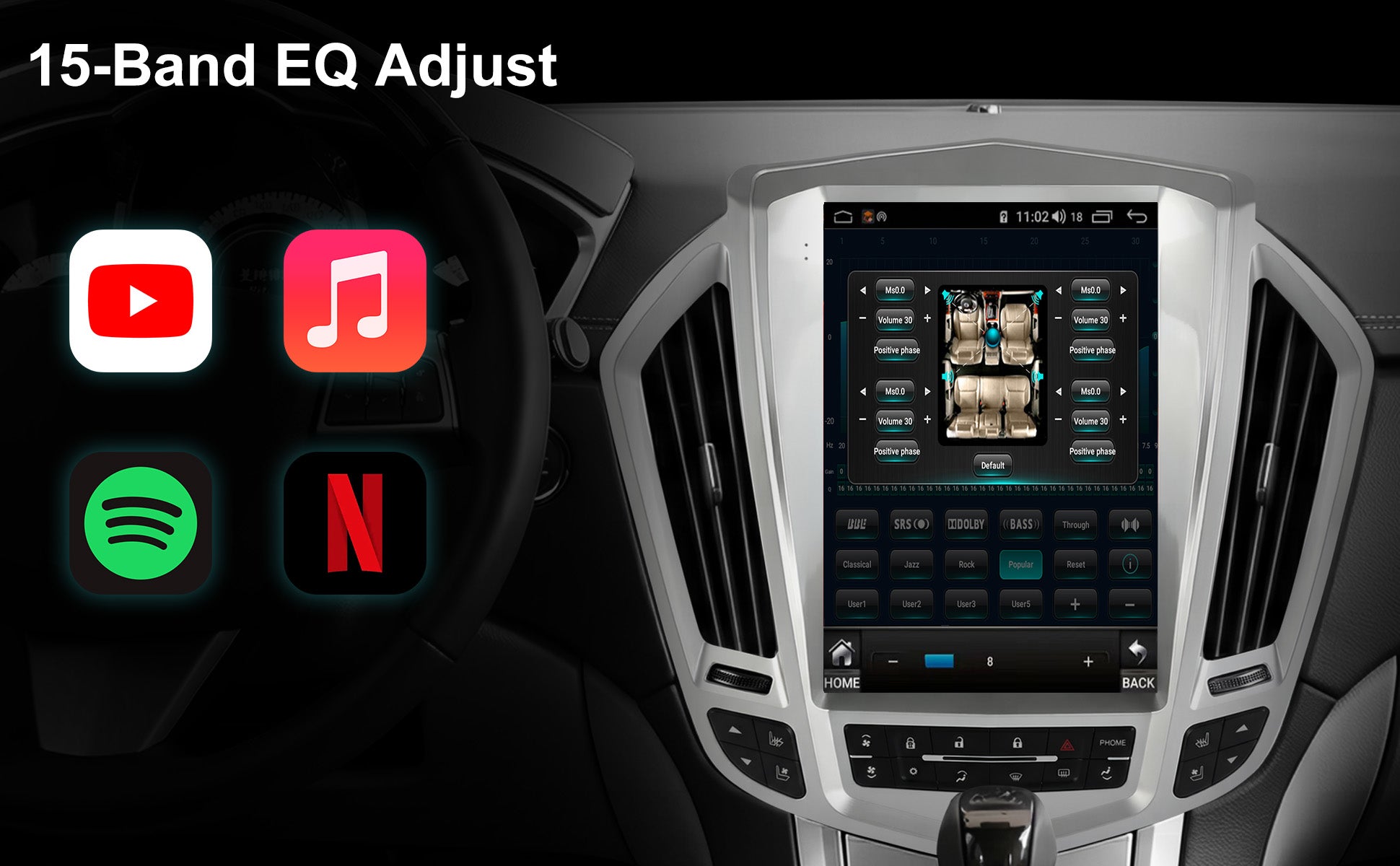 Cadillac SRX Radio upgrade 2010-2012 CarPlay Stereo Screen - Topdisplay 2010 2011 2012 Replacement Headunit Apple Android Auto Accessories Pantalla Estéreo