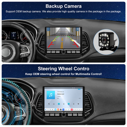 Jeep Compass Radio 2018-2021 Upgrade CarPlay Screen- 2018 2019 2020 2021 Topdisplay Upgrade Stereo Headunit Apple Carplay Android Auto Pantalla Estéreo