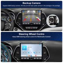 Load image into Gallery viewer, For Jeep Cherokee 2014-2023 Radio upgrade,10.1-inch QLED 8-Core CPU,touch screen Stereo,Wireless CarPlay &amp; Android Auto,keep OEM Controls