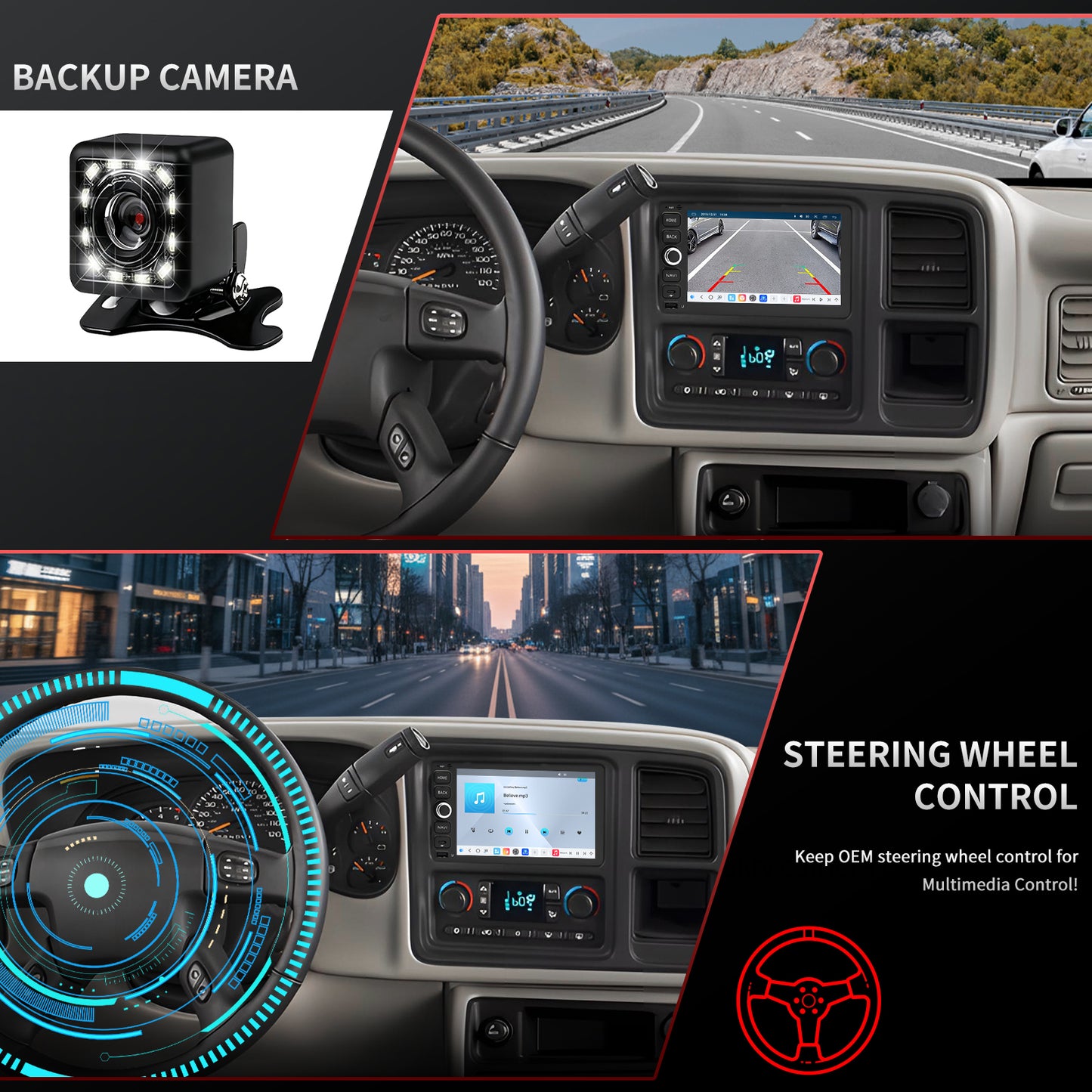 Chevy Colorado Radio upgrade 2004-2012 CarPlay Stereo Screen - Topdisplay 2004 2005 2006 2007 2008 2009 2010 2011 2012 Chevrolet Replacement