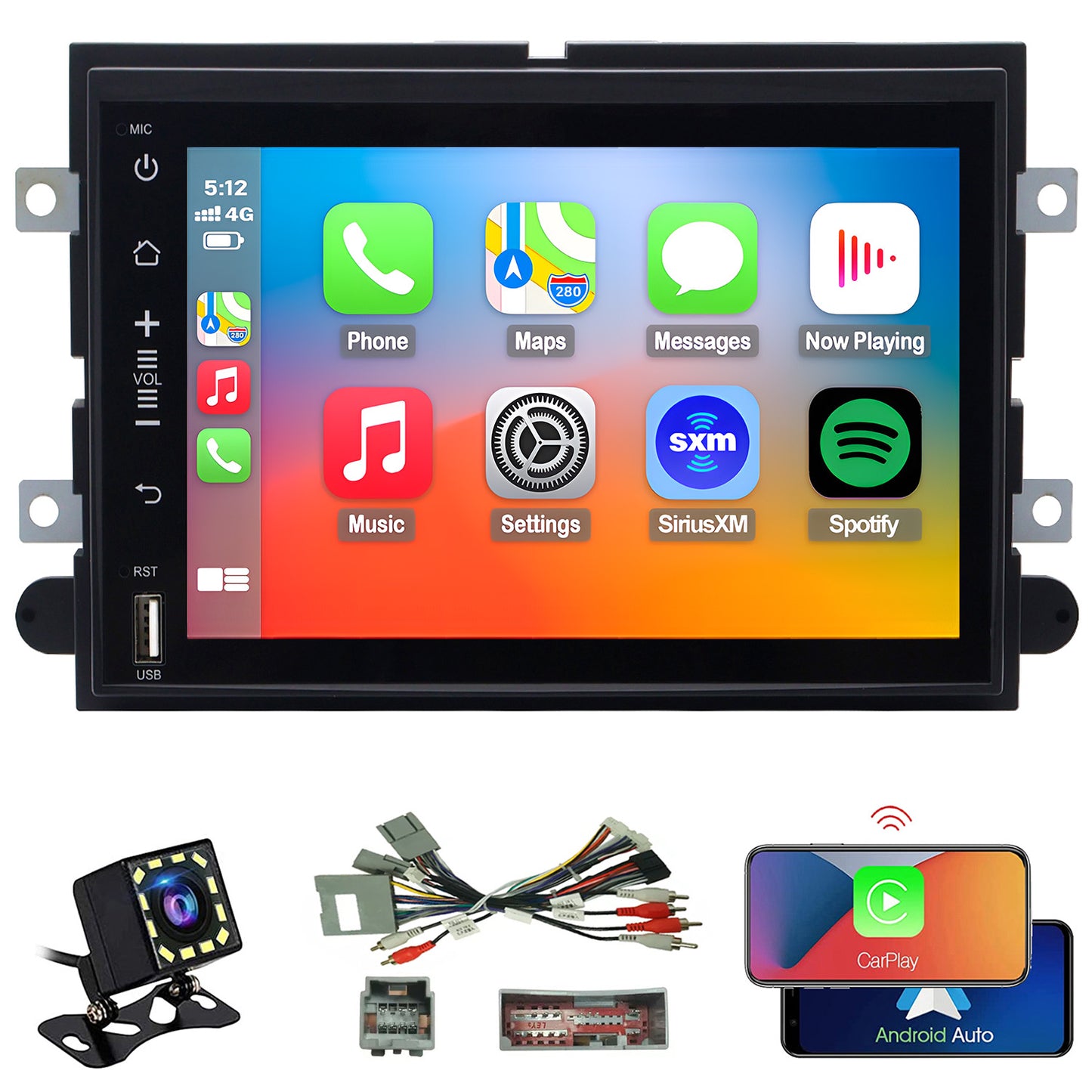 Ford Freestar Radio upgrade 2004-2007 CarPlay Stereo - Topdisplay 2004 2005 2006 2007 Upgrade Touch Screen Headunit Apple Carplay Android Auto Accessories Estéreo Pantalla